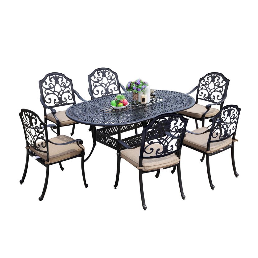 Cotswold 6 Seat Oval Dining Set - 1.8m x 1.07m Oval Table