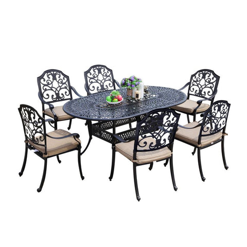 Cotswold 6 Seat Oval Dining Set - 1.8m x 1.07m Oval Table