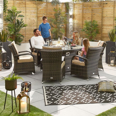 Olivia 6 Seat Dining Set - 1.5m Round Firepit Table