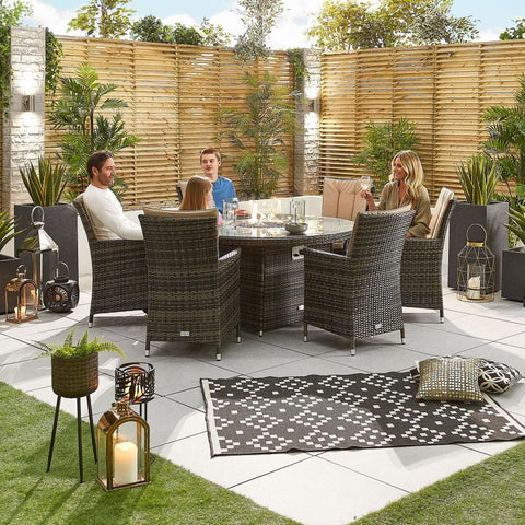 Sienna 6 Seat Dining Set - 1.5m Round Firepit Table