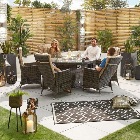 Ruxley 6 Seat Dining Set - 1.5m Round Firepit Table