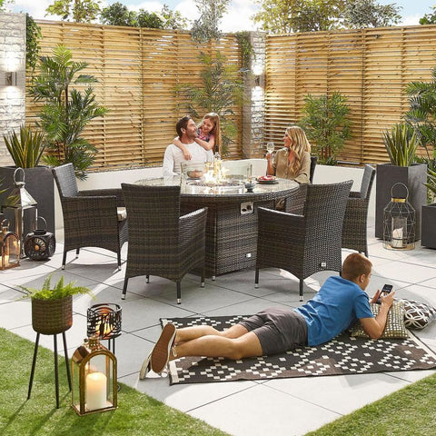 Amelia 6 Seat Dining Set - 1.5m Round Firepit Table