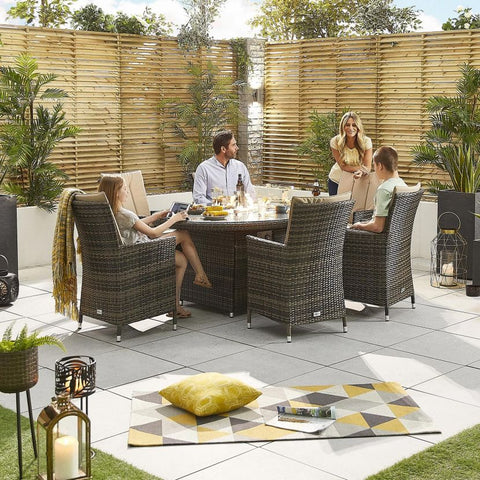 Sienna 6 Seat Dining Set - 1.8m x 1.2m Oval Firepit Table
