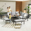 Compact Enna Aluminium Reclining Casual Dining Corner Sofa Set with Rising Table & Benches
